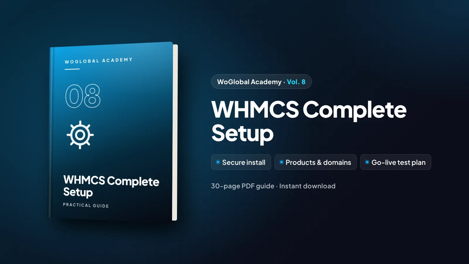WoGlobal Academy Vol. 8: WHMCS Complete Setup ebook cover