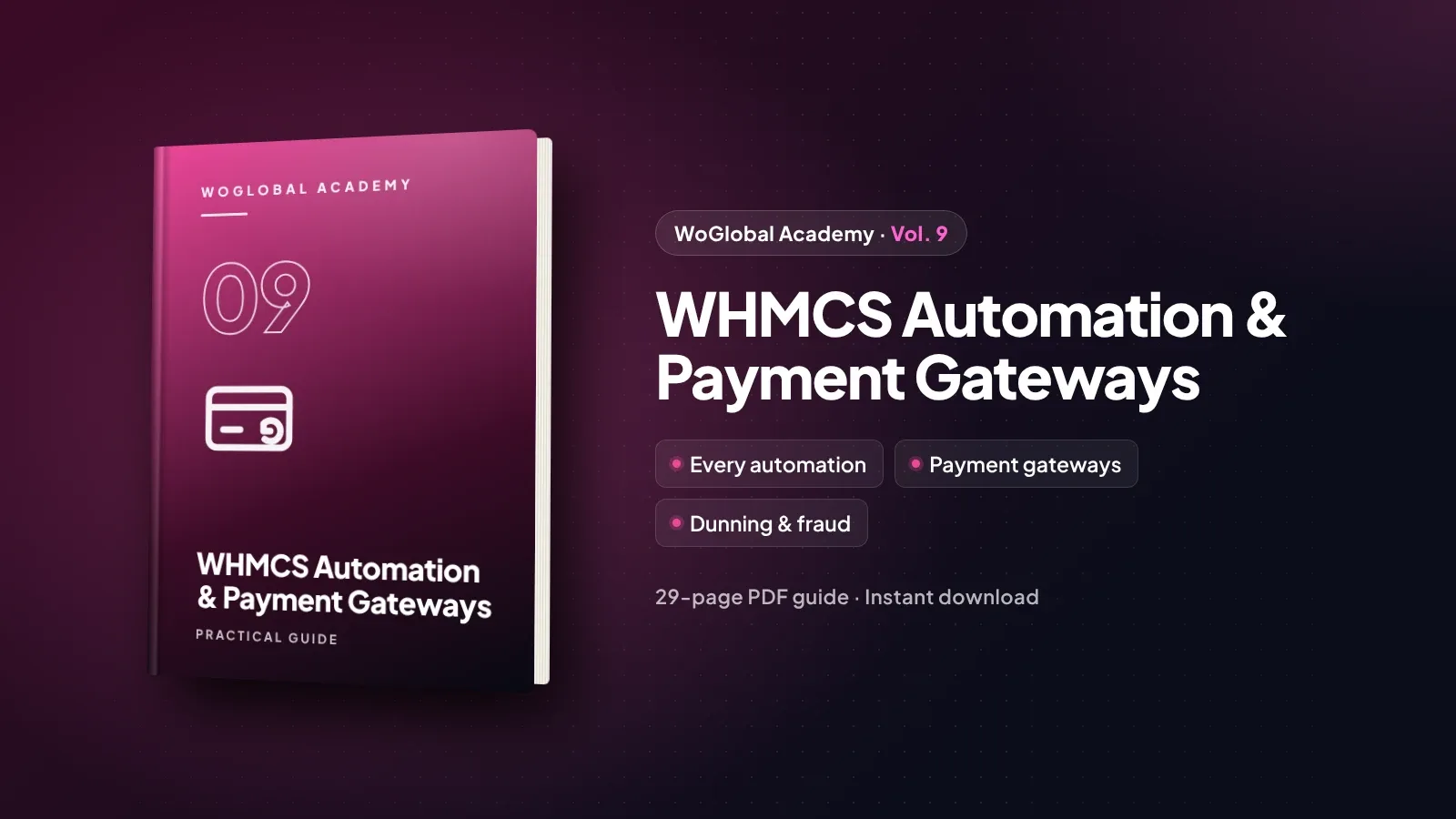 WoGlobal Academy Vol. 9: WHMCS Automation & Payment Gateways ebook cover