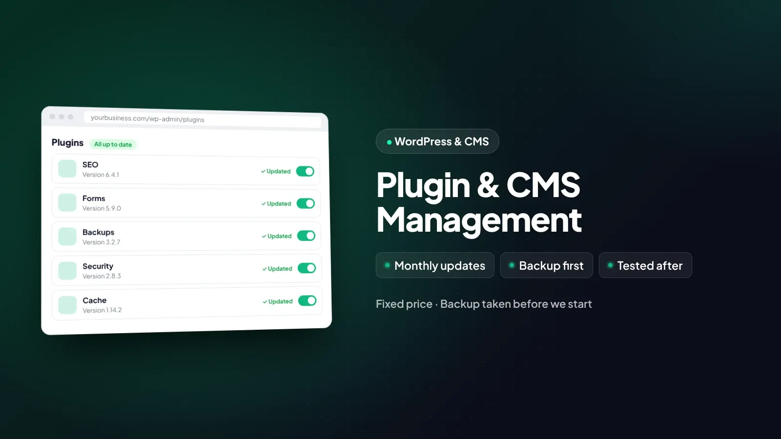 Plugin & CMS Management by WOGLOBAL
