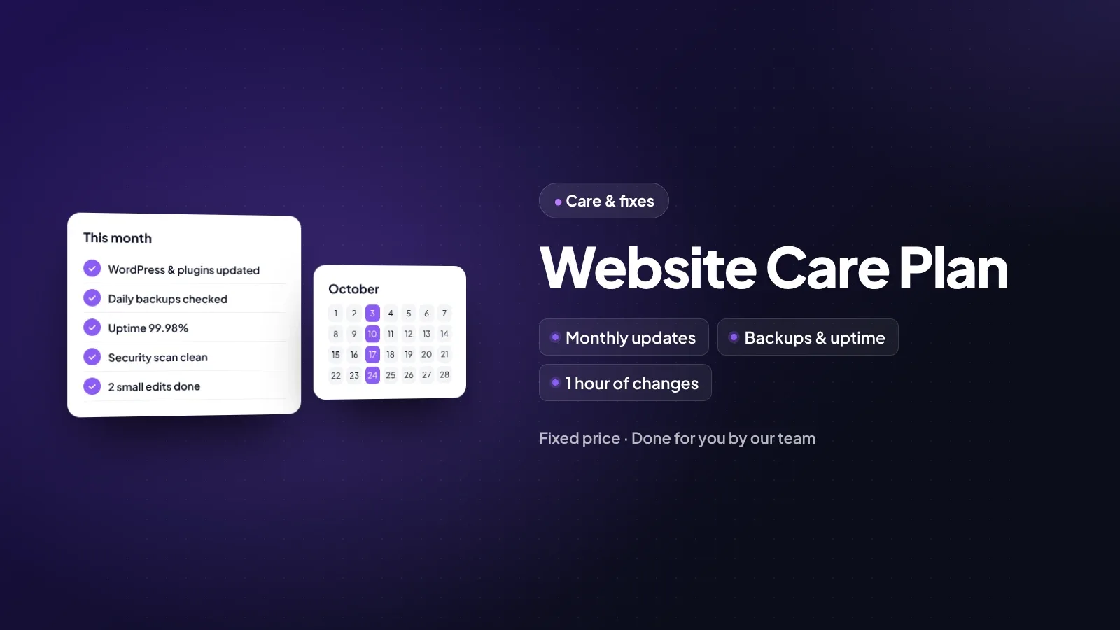 Website Care Plan by WOGLOBAL