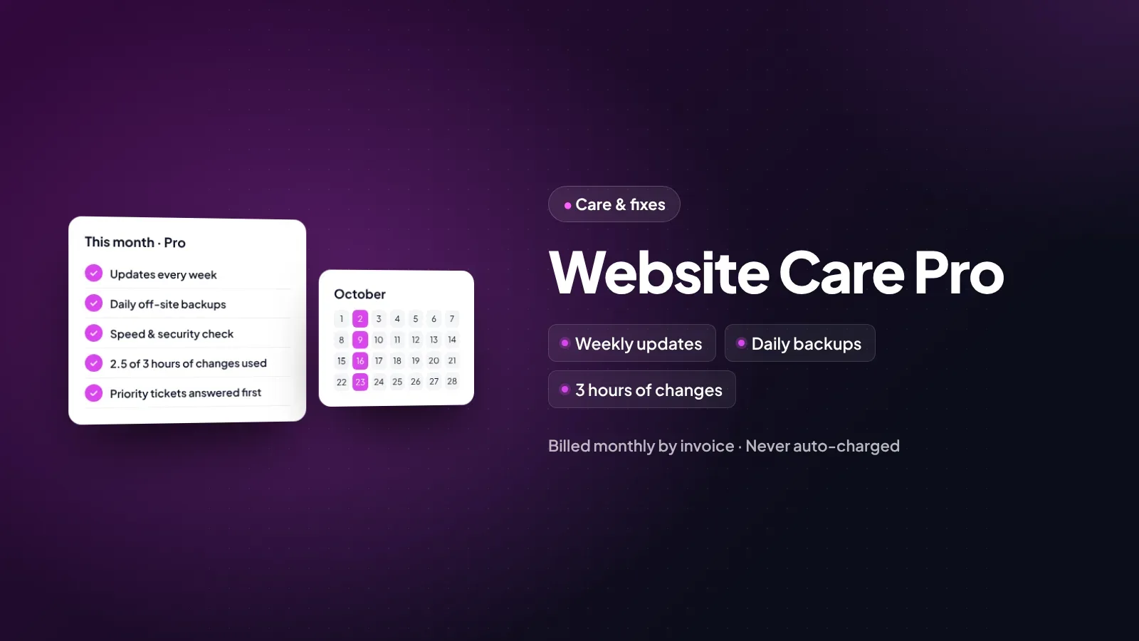 Website Care Pro by WOGLOBAL